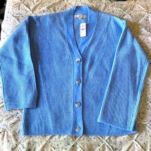 LOFT Relaxed Ribbed V-neck Cardigan M